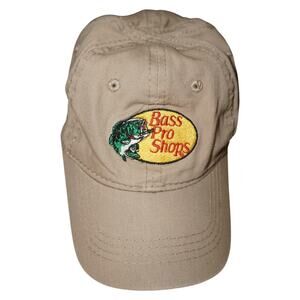 Bass Pro Shops Toddler / Kids Baseball Hat Cap Khaki Tan Elastic Back Fishing